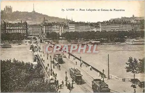 Ansichtskarte AK Lyon Pont Lafayette et Coteau de Fourviere