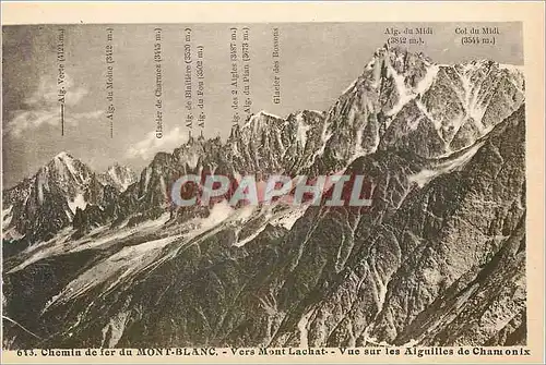 Cartes postales Chemin de fer du Mont Blanc Vers Mont Lachat Vue sur les Aiguilles de Chamonix