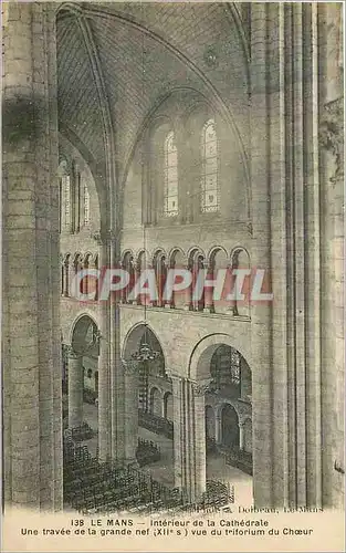Cartes postales Le Mans Interieur de la Cathedrale Une Travee de la Grande nef