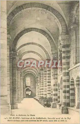 Cartes postales Le Mans Interieur de la Cathedrale bas cote nord de la Nef