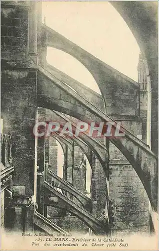 Cartes postales Le Mans Exterieur de la Cathedrale Vue des arcs boutants du Choeur