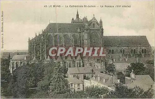 Ansichtskarte AK Le Mans La Cathedrale St Julien La Rosace