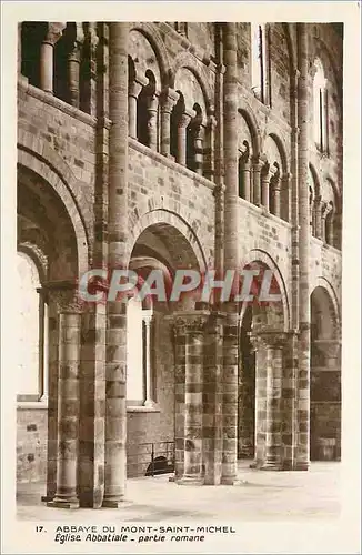 Cartes postales Abbaye du Mont Saint Michel Eglise Abbatiale partie romane