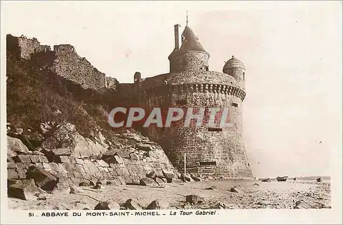Cartes postales Abbaye du Mont Saint Michel La Tour Gabriel