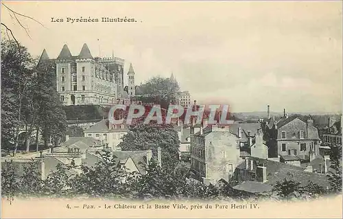 Ansichtskarte AK Pau Le Chateau et la Basse Ville pres du Parc Henri IV