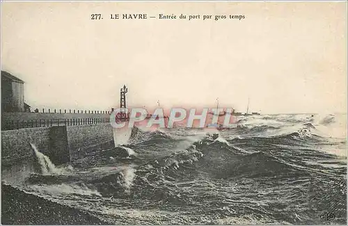 Ansichtskarte AK Le Havre Entree du port par gros temps