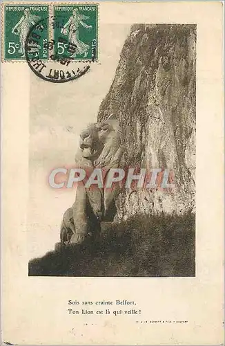 Cartes postales Sois sans crainte Belfort Ton Lion est la qui veille