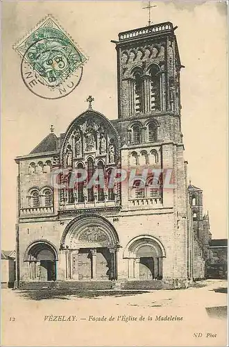 Cartes postales Vezelay Facade de l'Eglise de la Madeleine