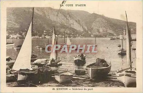 Cartes postales Menton Interieur du port Bateaux