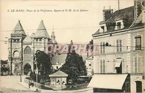 Cartes postales Le Mans Place de la Prefecture Square et ND de la Couture