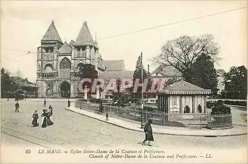 Cartes postales Le Mans Eglise Notre Dame de la Couture et Prefecture