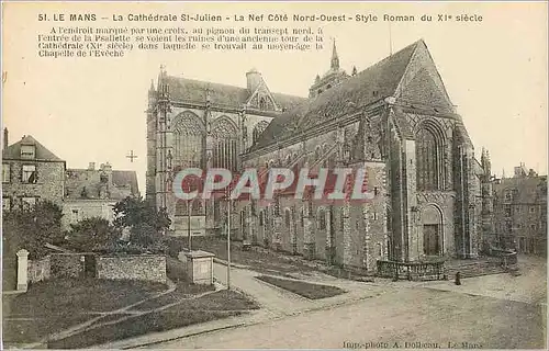 Ansichtskarte AK Le Mans La Cathedrale St Julien La Nef Cote Nord Ouest