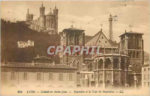 Ansichtskarte AK Lyon Cathedrale Saint Jean Fourviere et la Tour de Fourviere