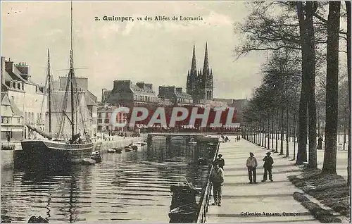 Cartes postales Quimper vu des Allees de Locmaria Bateau