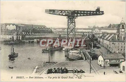 Cartes postales Brest Port Militaire Vue prise du Grand Pont