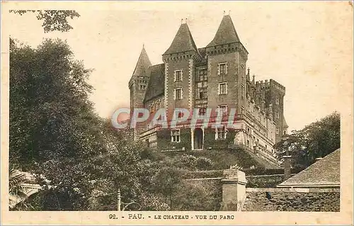 Cartes postales Pau Le Chateau vue du Parc
