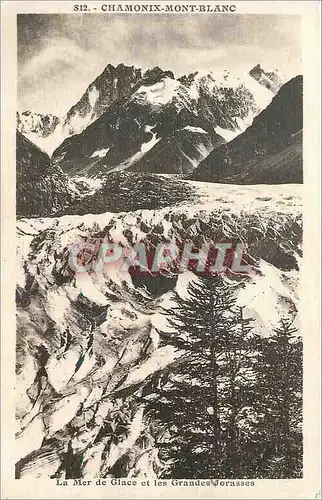 Cartes postales Chamonix Mont Blanc La Mer de Glace et les Grandes Jorasses