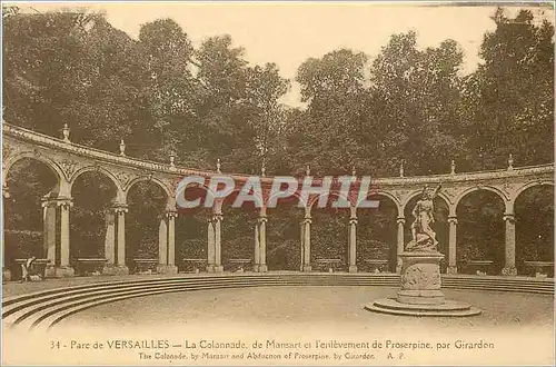 Cartes postales Parc de Versailles La Colonnade de Mansart et l'Enlevement