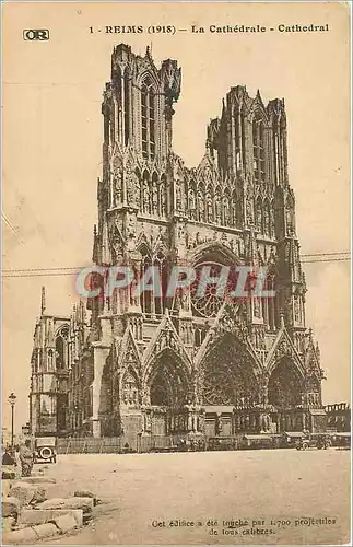 Cartes postales Reims La Cathedrale