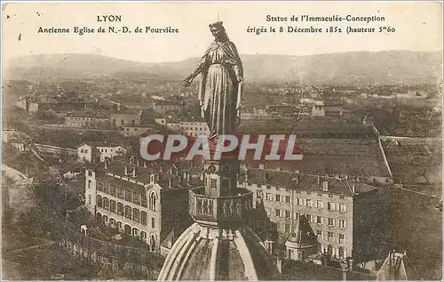 Ansichtskarte AK Lyon Ancienne Eglise de ND de Fourviere Statue de l'Immaculee Conception