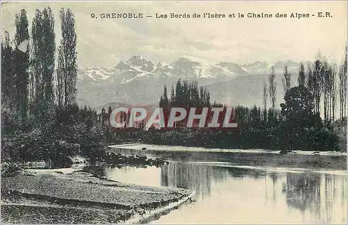 Cartes postales Grenoble Les Bords de l'Isere et la Chaine des Alpes