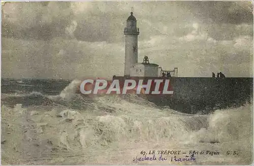 Cartes postales Le Treport Effet du Vagues Phare