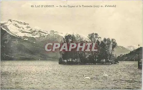 Cartes postales Lac d'Annecy Ile des Cygnes et la Tournette