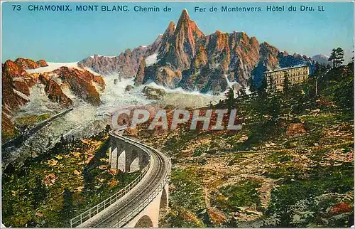 Cartes postales Chamonix Mont Blanc Chemin de Fer de Montenvers Hotel du Dru