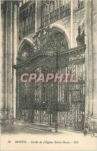 Cartes postales Rouen Grille de l'Eglise Saint Ouen