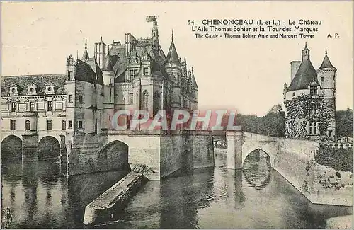 Cartes postales Chenonceau L et L Le Chateau L'Aile Thomas Bohier et la Tour des Marques