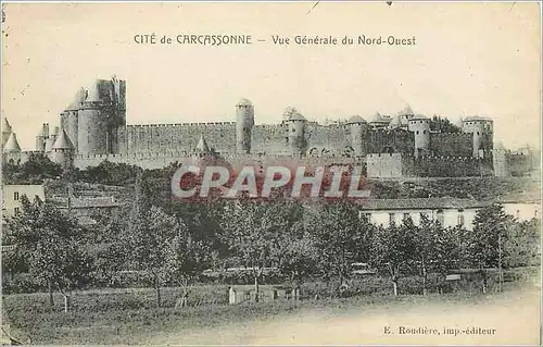 Ansichtskarte AK Cite de Carcassonne Vue Generale du Nord Ouest