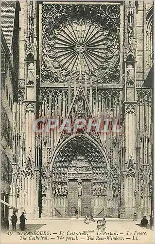 Ansichtskarte AK Strasbourg La Cathedrale Le Portail