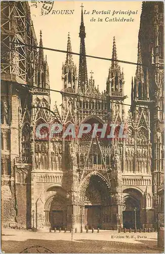 Ansichtskarte AK Rouen Le Portail principal de la Cathedrale