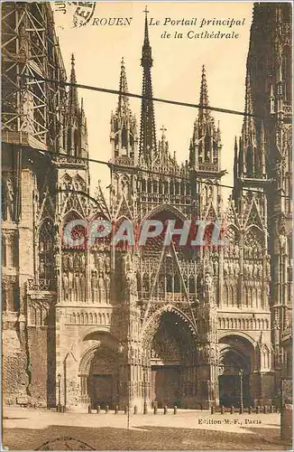 Cartes postales Rouen Le Portail principal de la Cathedrale