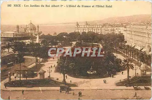 Ansichtskarte AK Nice Les Jardins du Roi Albert Ier L'Hotel de France et l'Hotel Ruhl