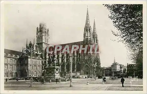 Cartes postales Rouen Seine Inf Place de l'Hotel de Ville Eglise St Ouen