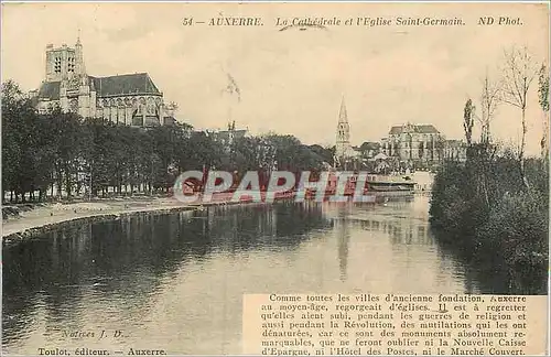 Cartes postales Auxerre La Cathedrale et l'Eglise Saint Germain