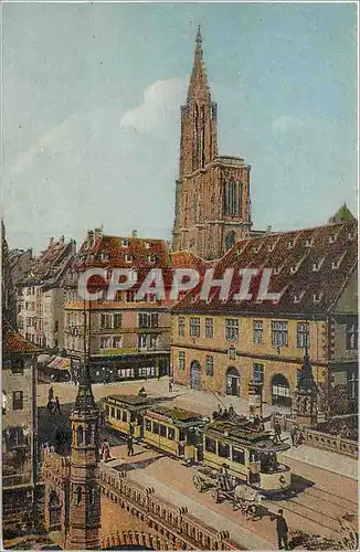 Cartes postales Strasbourg Vue sur le Musee Historique et la cathedrale Tramway
