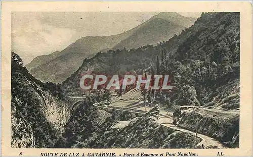 Cartes postales Route de Luz a Gavarnie Porte d'Espagne et Pont Napoleon