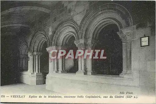 Cartes postales Vezelay Eglise de la Madeleine ancienne Salle Capitulaire vue du Cloitre