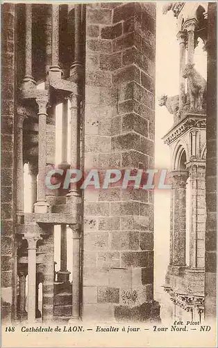 Ansichtskarte AK Cathedrale de Laon Escalier a jour Tour Nord