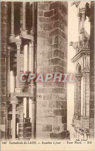 Cartes postales Cathedrale de Laon Escalier a jour Tour Nord