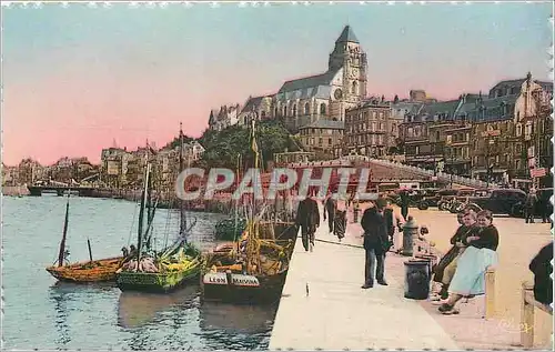 Cartes postales Le Treport Mers S Inf Le Port et l'Eglise Bateaux