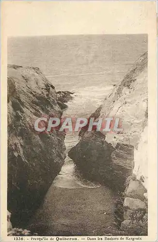 Ansichtskarte AK Presqu'ile de Quiberon Dans les Rochers de Kergroix