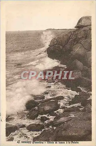 Ansichtskarte AK Roscoff Finistere Effets de lames a la Pointe