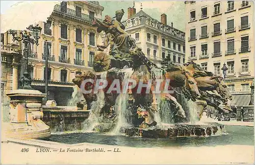 Ansichtskarte AK Lyon La Fontaine Bartholdi