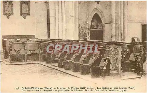 Ansichtskarte AK Orbais de l'Abbaye Marne Interieur de l'Eglise