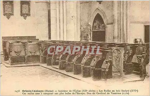 Cartes postales Orbais de l'Abbaye Marne Interieur de l'Eglise