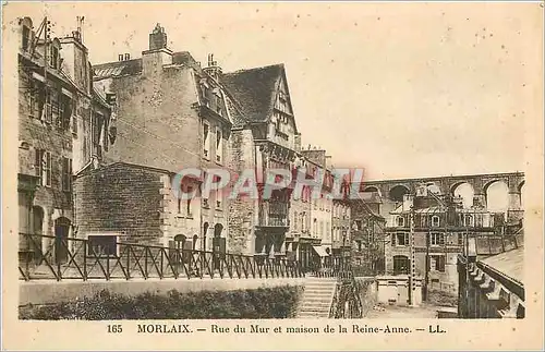 Cartes postales Morlaix Rue du Mur et maison de la Reine Anne