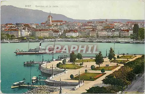 Cartes postales Geneve et la rade Bateau